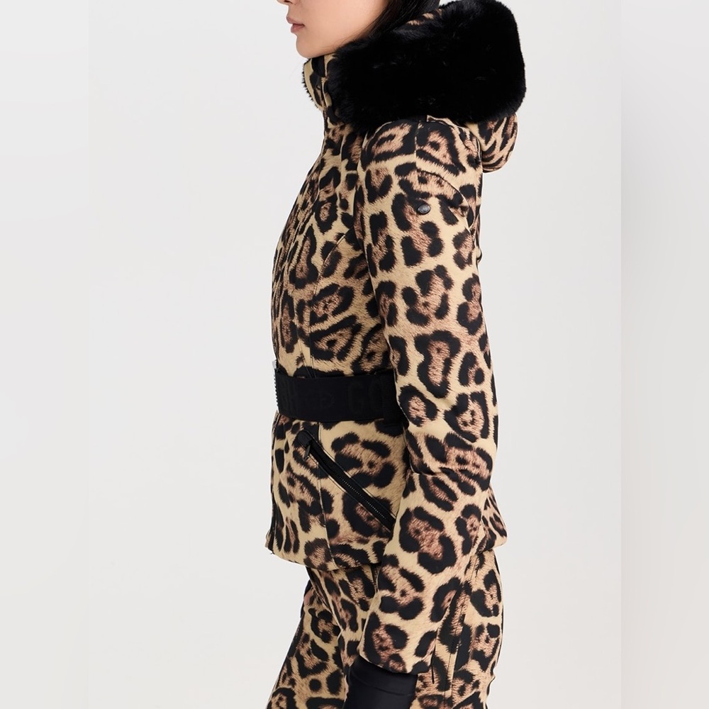 NWT Goldbergh Felis Down Ski Jacket 8 Jaguar Belted M Leopard NEW Puffer Jungle - Picture 3 of 16